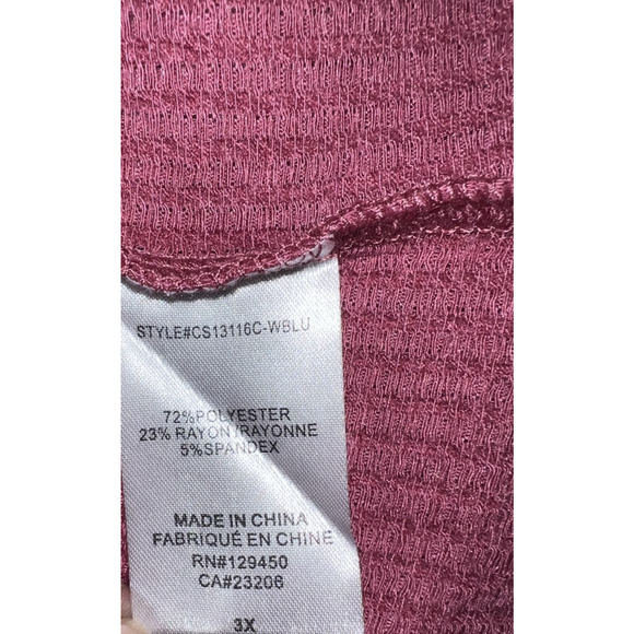 New Como Blu Top Plus Sz 3X Pink Cold Shoulder Short Sleeve Embellished Blouse - Picture 9 of 10